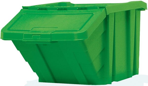 VFM Green Heavy Duty Storage Bin with Lid 400x635x345mm 359520