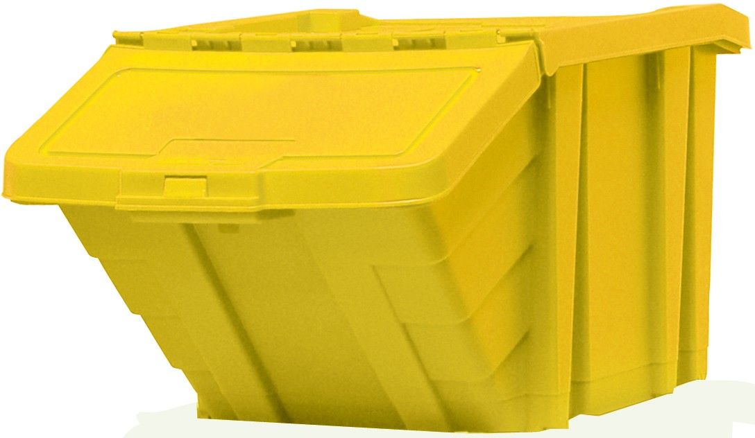 VFM Yellow Heavy Duty Storage Bin with Lid 400x635x345mm 359521 - Image 1
