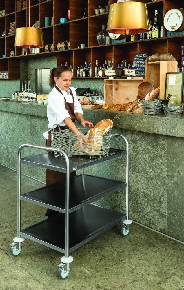 Trolley 3-Tier Stainless Steel Silver 373229 - Image 1