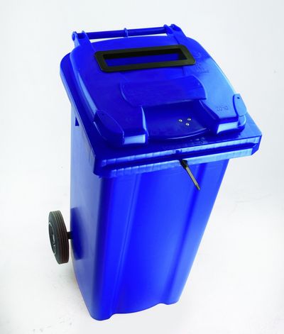 Confidential Waste Wheelie Bin 140 Litre Blue 377891