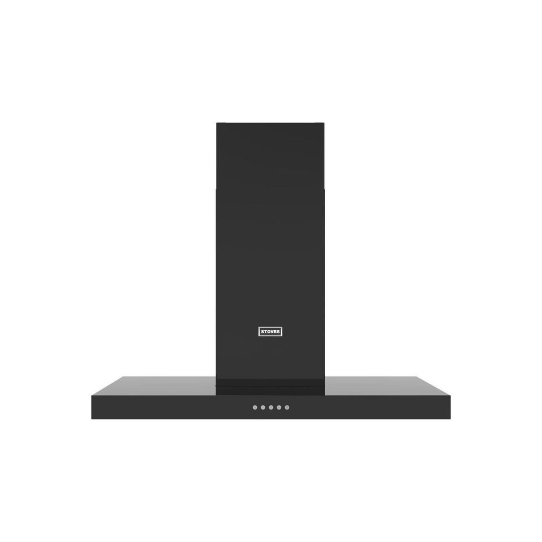 Stoves STERLING CHIM90TBLK 90cm Flat Chimney Hood - BLACK - Image 1