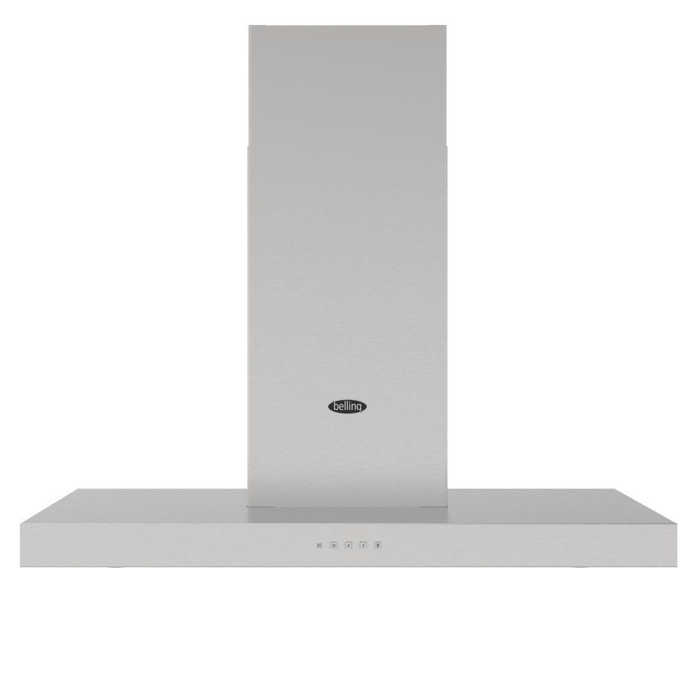Belling BEL COOKCENTRE CHIM 90T STA 1663 90cm Flat Chimney Hood - STAINLESS STEEL - Image 1