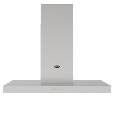Belling BEL COOKCENTRE CHIM 90T STA 1663 90cm Flat Chimney Hood - STAINLESS STEEL