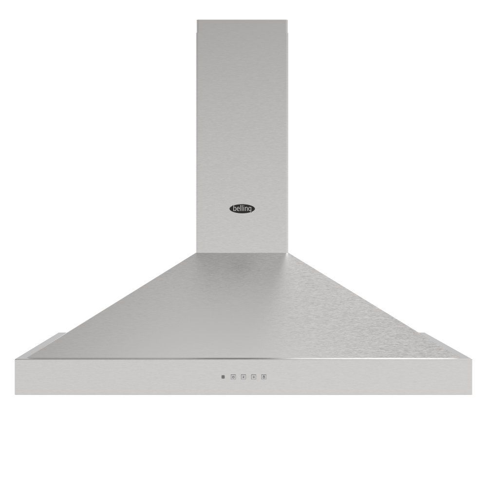 Belling BEL COOKCENTRE CHIM 100PYR STA 1669 100cm Pyramid Chimney Hood - STAINLESS STEEL - Image 1