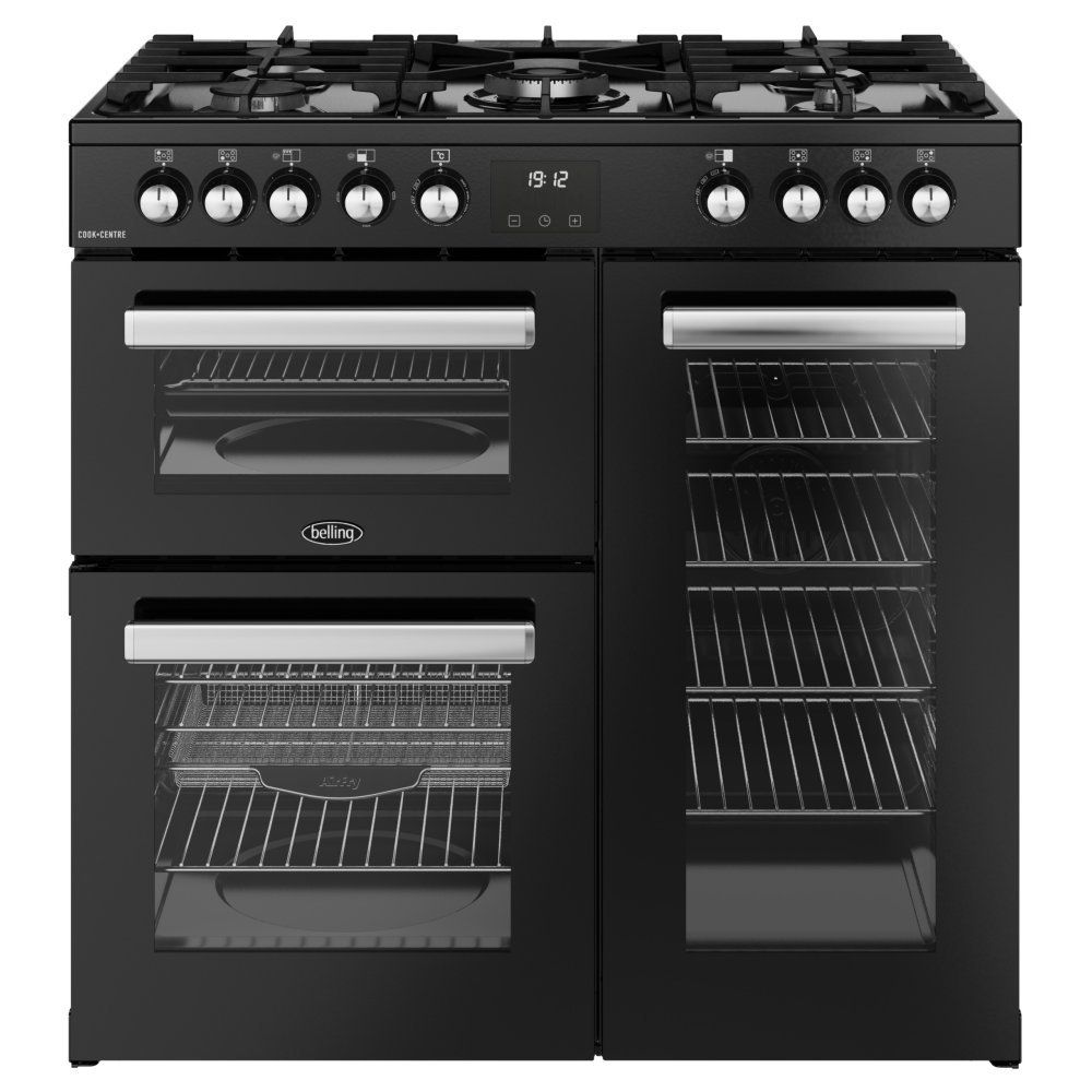 Belling Cookcentre 90cm Dual Fuel Range Cooker - Black - Image 1