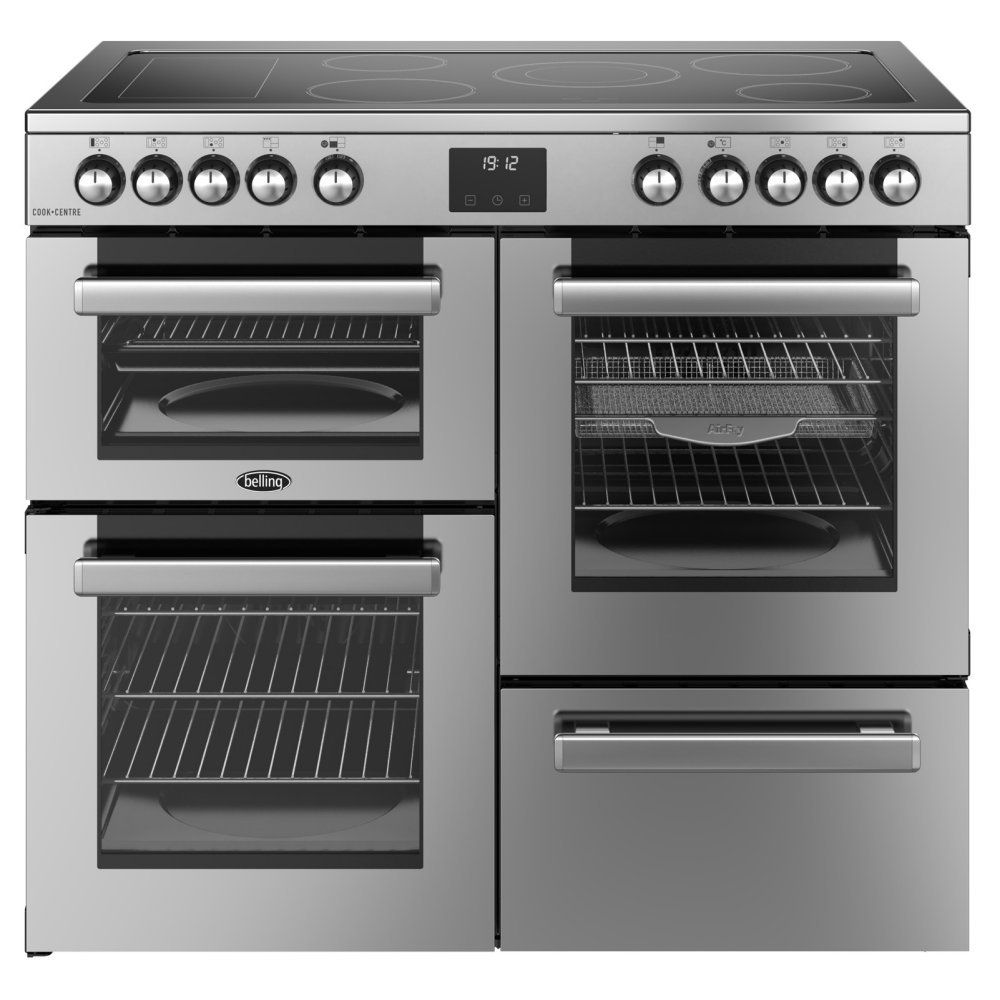 BELLING Cookcentre 100E Electric Ceramic Range Cooker - Stainless Steel & Chrome, Stainless Steel - Image 1