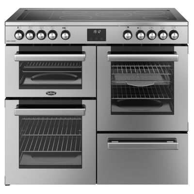 BELLING Cookcentre 100E Electric Ceramic Range Cooker - Stainless Steel & Chrome, Stainless Steel