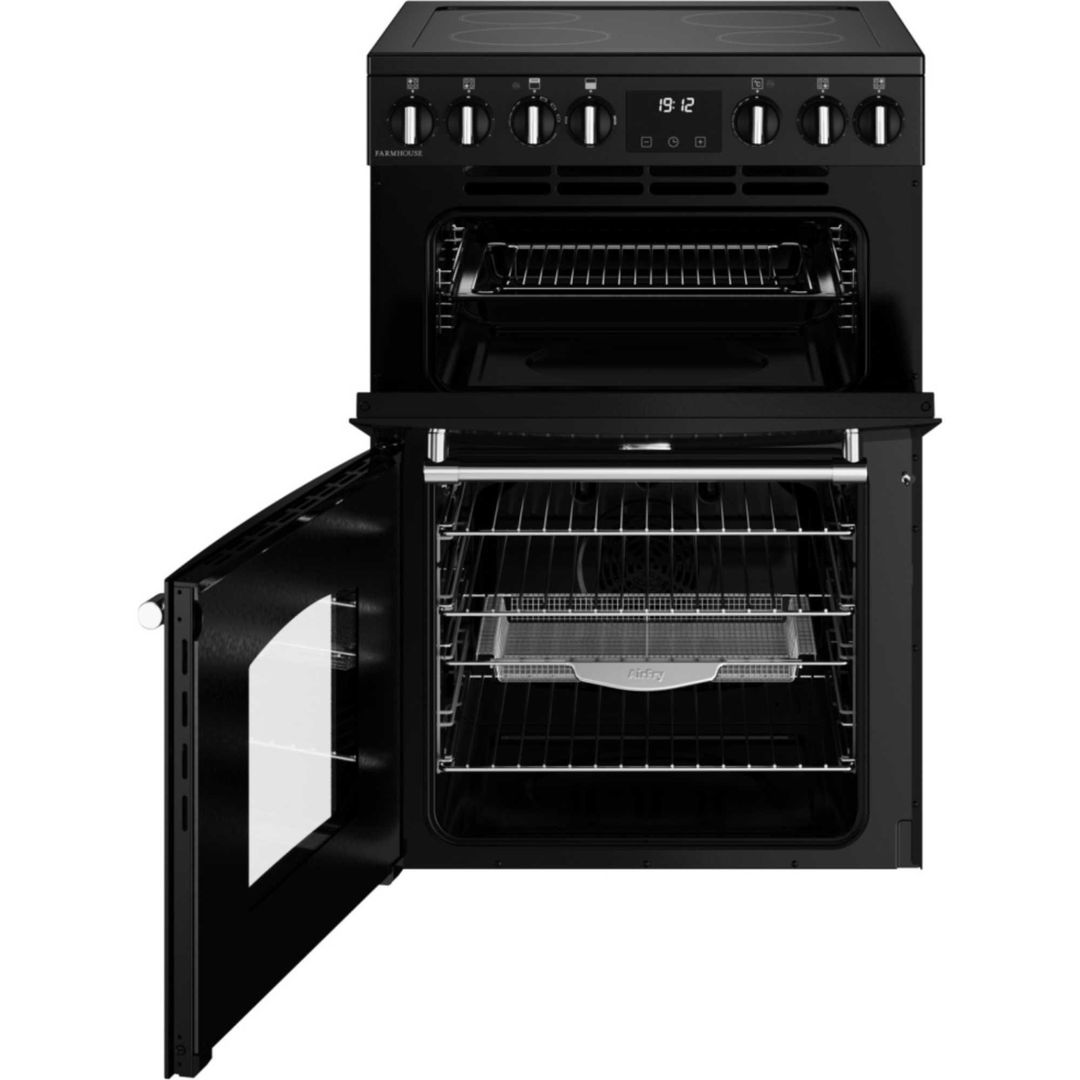 Belling BEL MRA FARMHOUSE 60E BLK 11810 60cm Ceramic Mini Range Cooker - BLACK - Image 1
