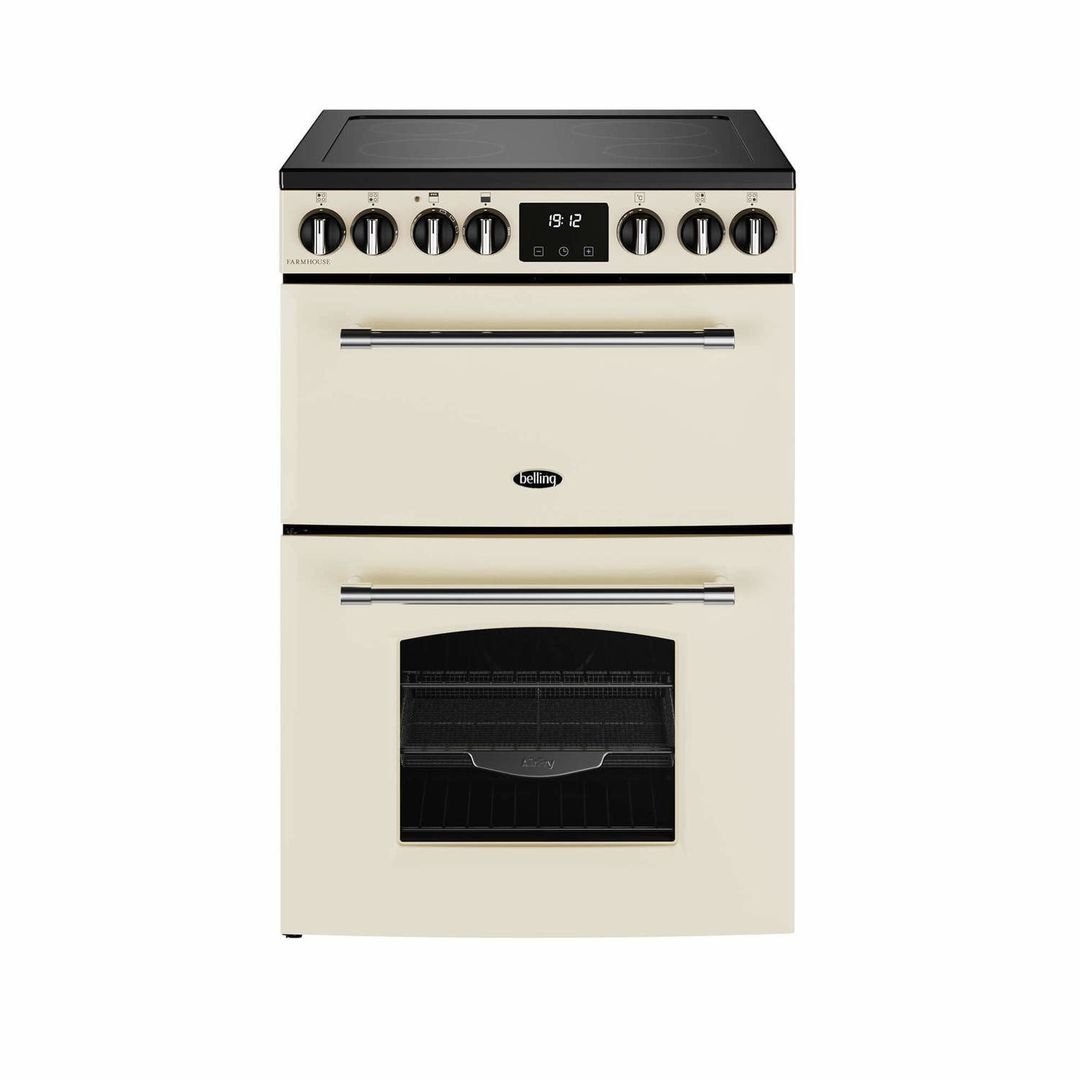 Belling BEL MRA FARMHOUSE 60E CRM 11811 60cm Ceramic Mini Range Cooker - CREAM - Image 1