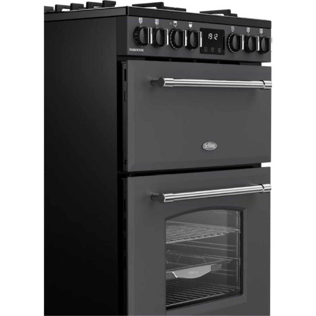 Belling BEL MRA FARMHOUSE 60DF ANT 11812 60cm Dual Fuel Mini Range Cooker - ANTHRACITE - Image 1