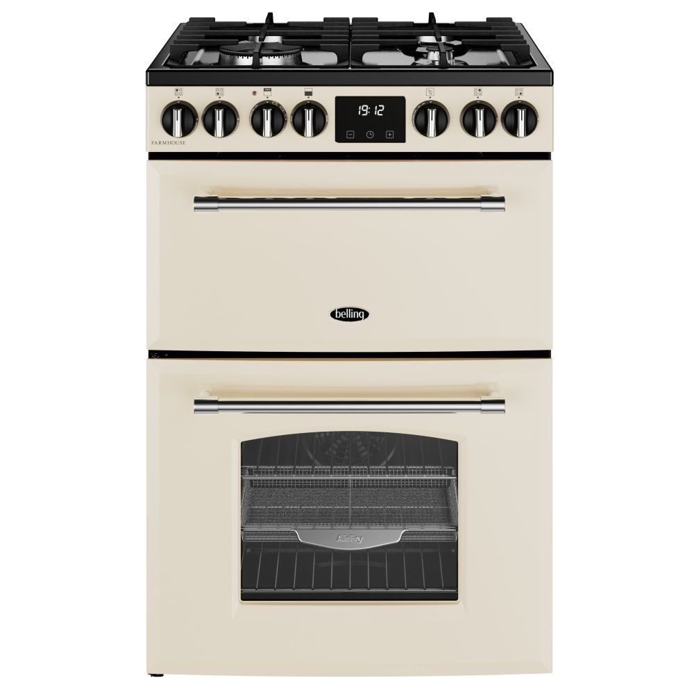 Belling BEL MRA FARMHOUSE 60DF CRM 11814 60cm Dual Fuel Mini Range Cooker - CREAM - Image 1