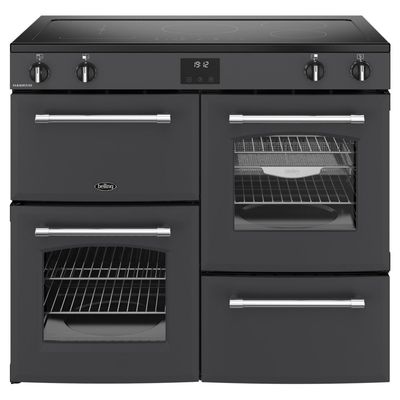 BELLING Farmhouse 100Ei Electric Induction Range Cooker - Anthracite & Chrome, Black