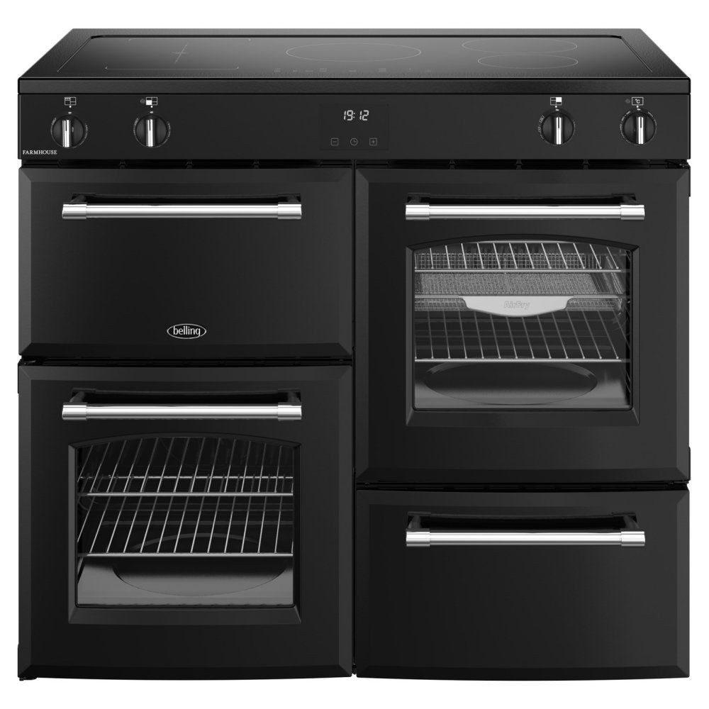 Belling Farmhouse 100cm Electric Induction Range Cooker - Black - Image 1
