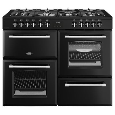 Belling Farmhouse 110cm Dual Fuel Range Cooker - Black