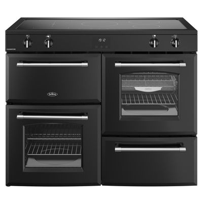 Belling Farmhouse 110cm Electric Induction Range Cooker - Black