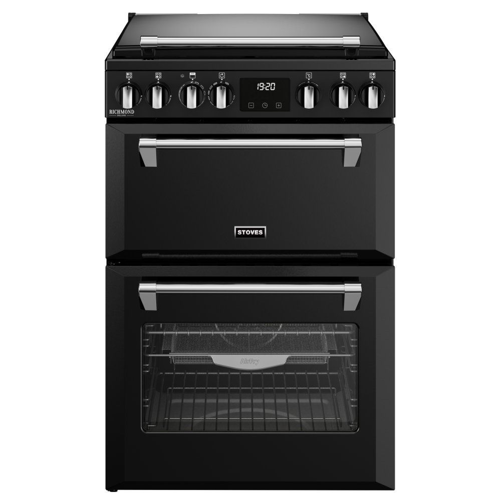STOVES ST DX MRA RICH 60DF 60 cm Dual Fuel Range Cooker - Black, Black - Image 1