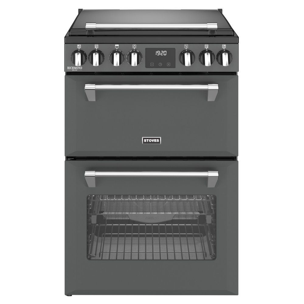 STOVES Richmond Deluxe 60Ei Electric Induction Mini Range Cooker - Anthracite & Chrome, Silver/Grey,Black - Image 1