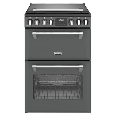 STOVES Richmond Deluxe 60Ei Electric Induction Mini Range Cooker - Anthracite & Chrome, Silver/Grey,Black