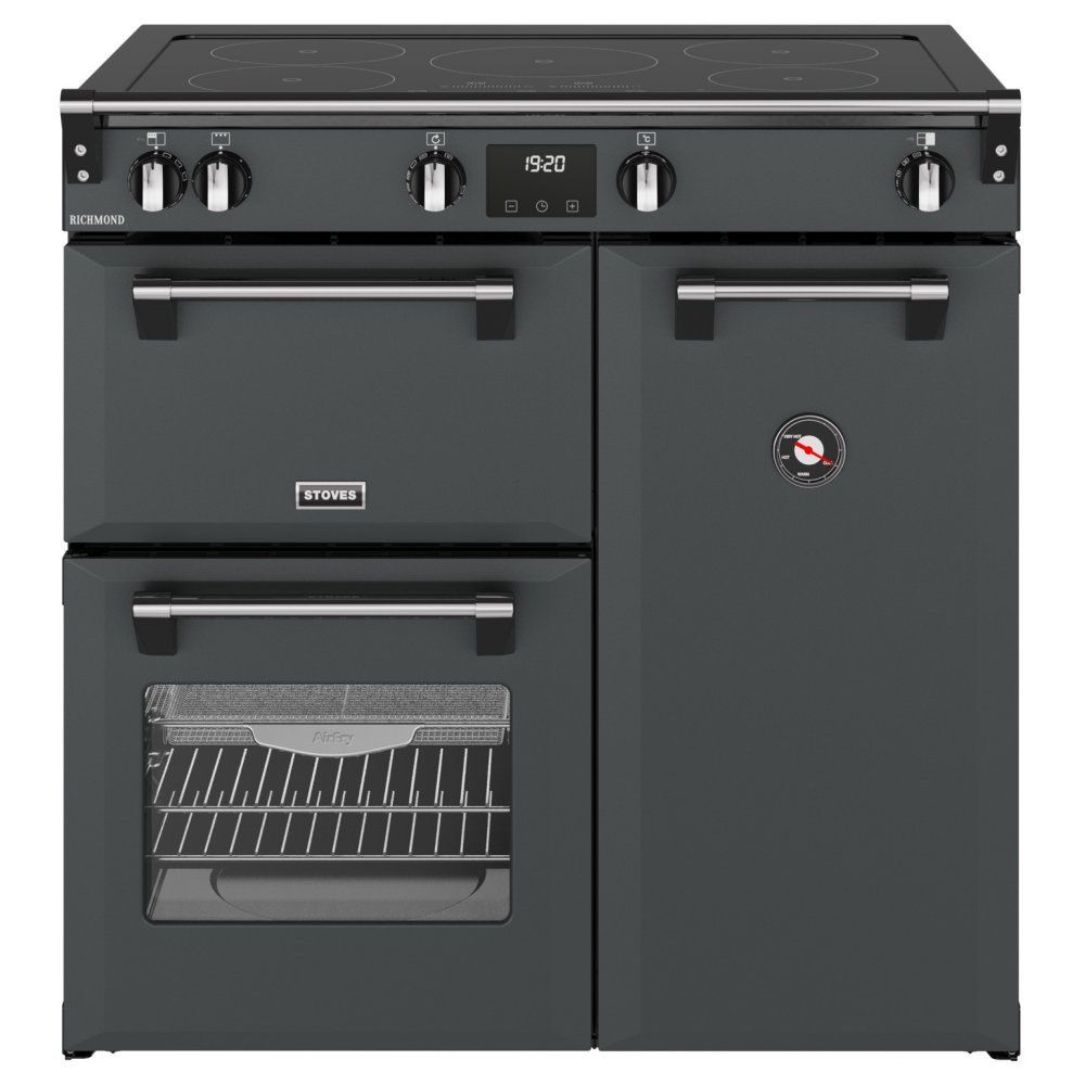 STOVES Richmond 90Ei Electric Induction Range Cooker - Anthracite & Chrome, Silver/Grey,Black - Image 1