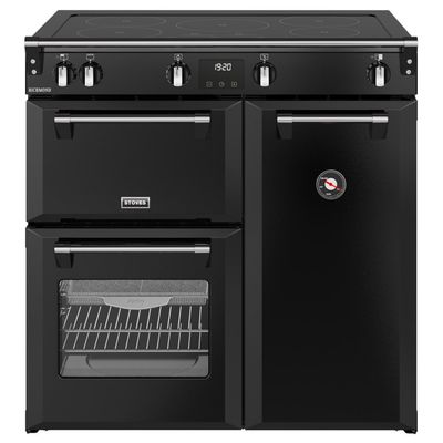 STOVES Richmond 90Ei Electric Induction Range Cooker - Black & Chrome, Silver/Grey,Black