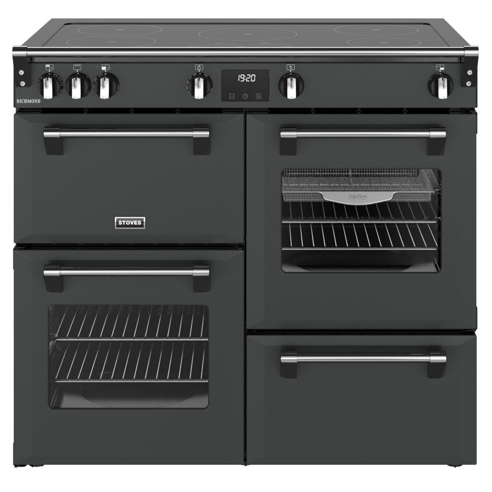 STOVES Richmond 100Ei Electric Induction Range Cooker - Anthracite & Chrome, Silver/Grey,Black - Image 1