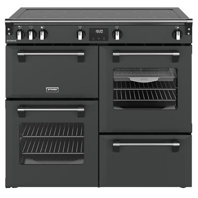 STOVES Richmond 100Ei Electric Induction Range Cooker - Anthracite & Chrome, Silver/Grey,Black
