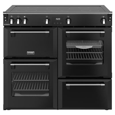 STOVES Richmond 100Ei Electric Induction Range Cooker - Black & Chrome, Silver/Grey,Black