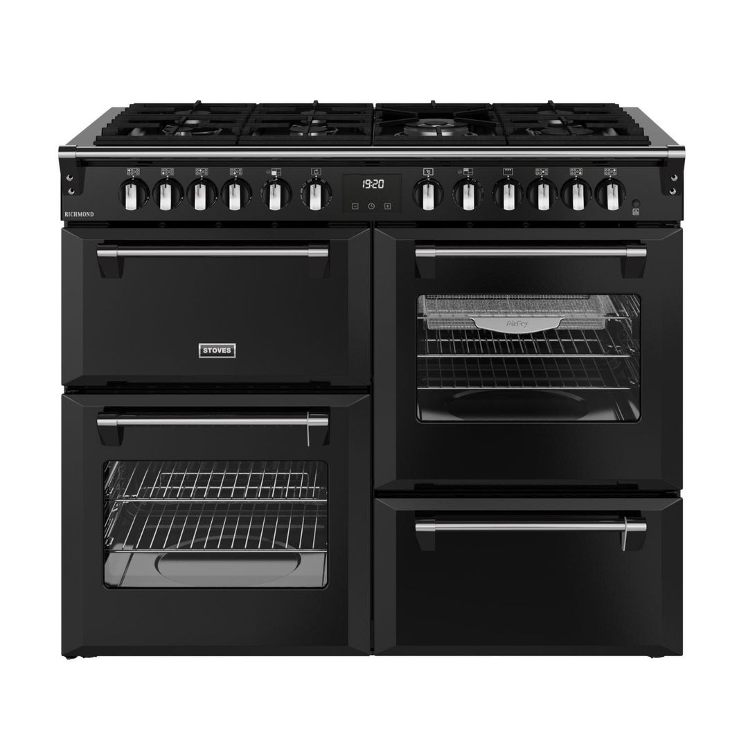 Stoves ST RCA RICH 110DF BLK 11862 Richmond 110cm Dual Fuel Range Cooker - BLACK - Image 1