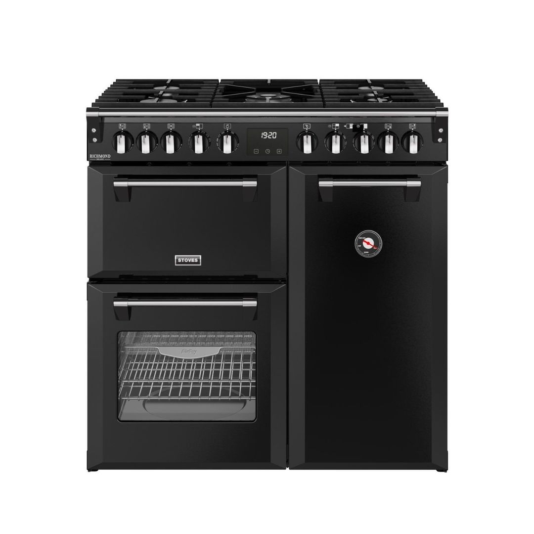 Stoves Richmond DX 90cm Dual Fuel Range Cooker - Black - Image 1