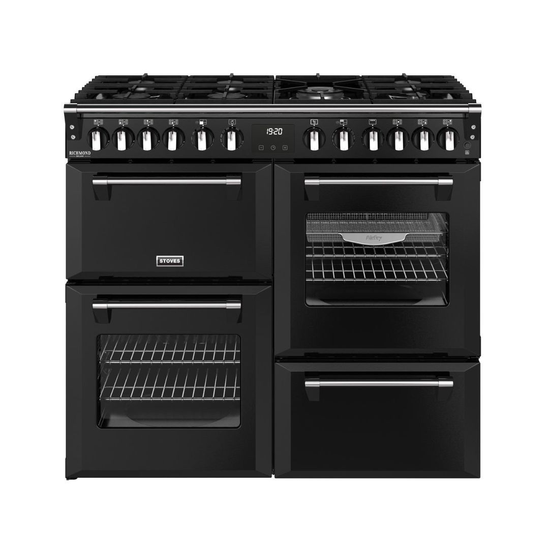 Stoves ST DX RCA RICH 100DF BLK 11871 Richmond DX 100cm Dual Fuel Range Cooker - BLACK - Image 1