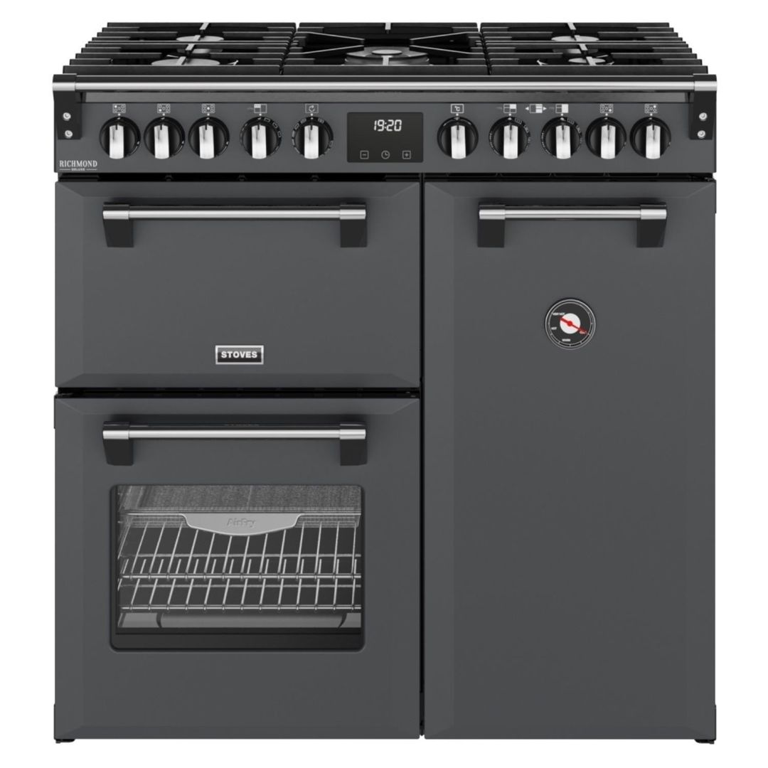 Stoves Richmond DX 90cm Dual Fuel Range Cooker - Anthracite Grey - Image 1