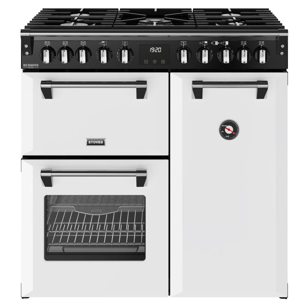 Stoves Richmond DX 90cm Dual Fuel Range Cooker - Ice White - Image 1