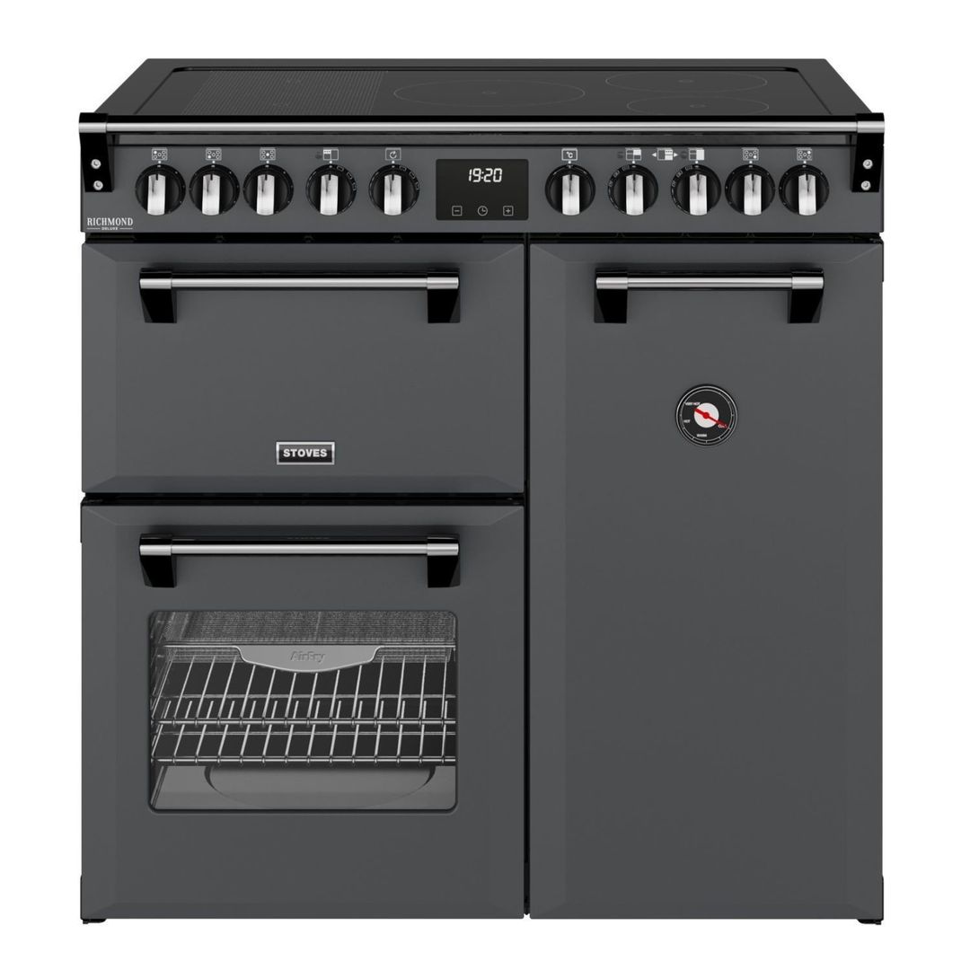 Stoves Richmond DX 90cm Electric Induction Range Cooker - Grey - Image 1