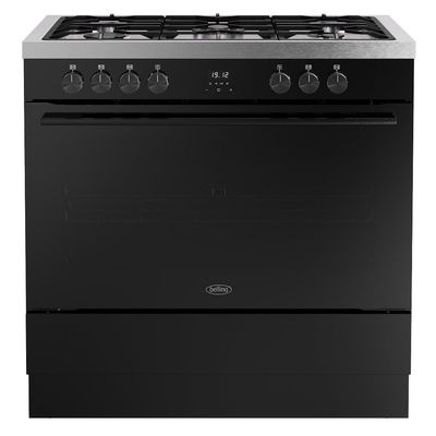 Belling Vision Single Cavity 90cm Dual Fuel Range Cooker - Black