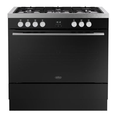 Belling BEL RCA VISION SGL 90DF BSS 90cm Single Cavity Dual Fuel Range Cooker 12040 - BLACK