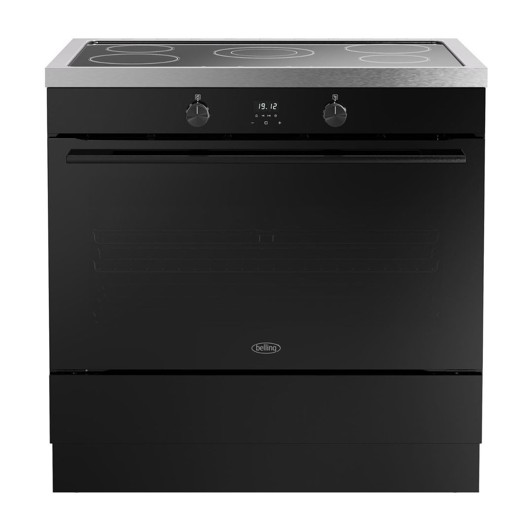 Belling BEL RCA VISION SGL 90EI BLK 90cm Single Cavity Induction Range Cooker 12041 - BLACK - Image 1