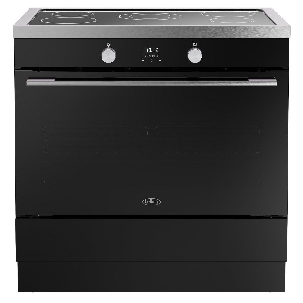 Belling Vision Single Cavity 90cm Electric Range Cooker - Black & Silver Steel - Image 1
