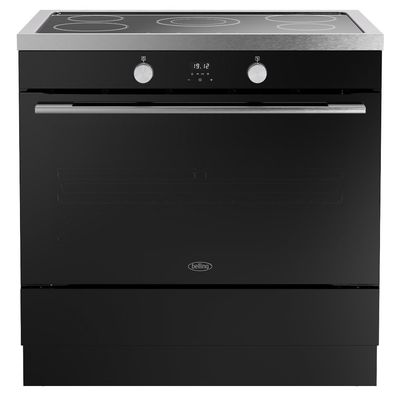 Belling Vision Single Cavity 90cm Electric Range Cooker - Black & Silver Steel