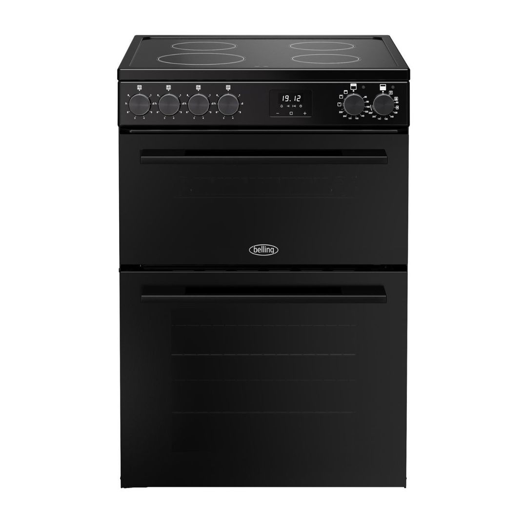 Belling BEL FSA VISION 60E BLK 60cm Freestanding Ceramic Cooker 12049 - BLACK - Image 1