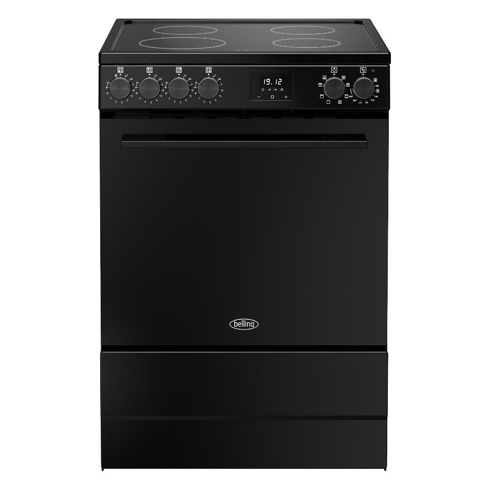 Belling Vision 60cm Electric Cooker with Induction Hob - Black - Image 1