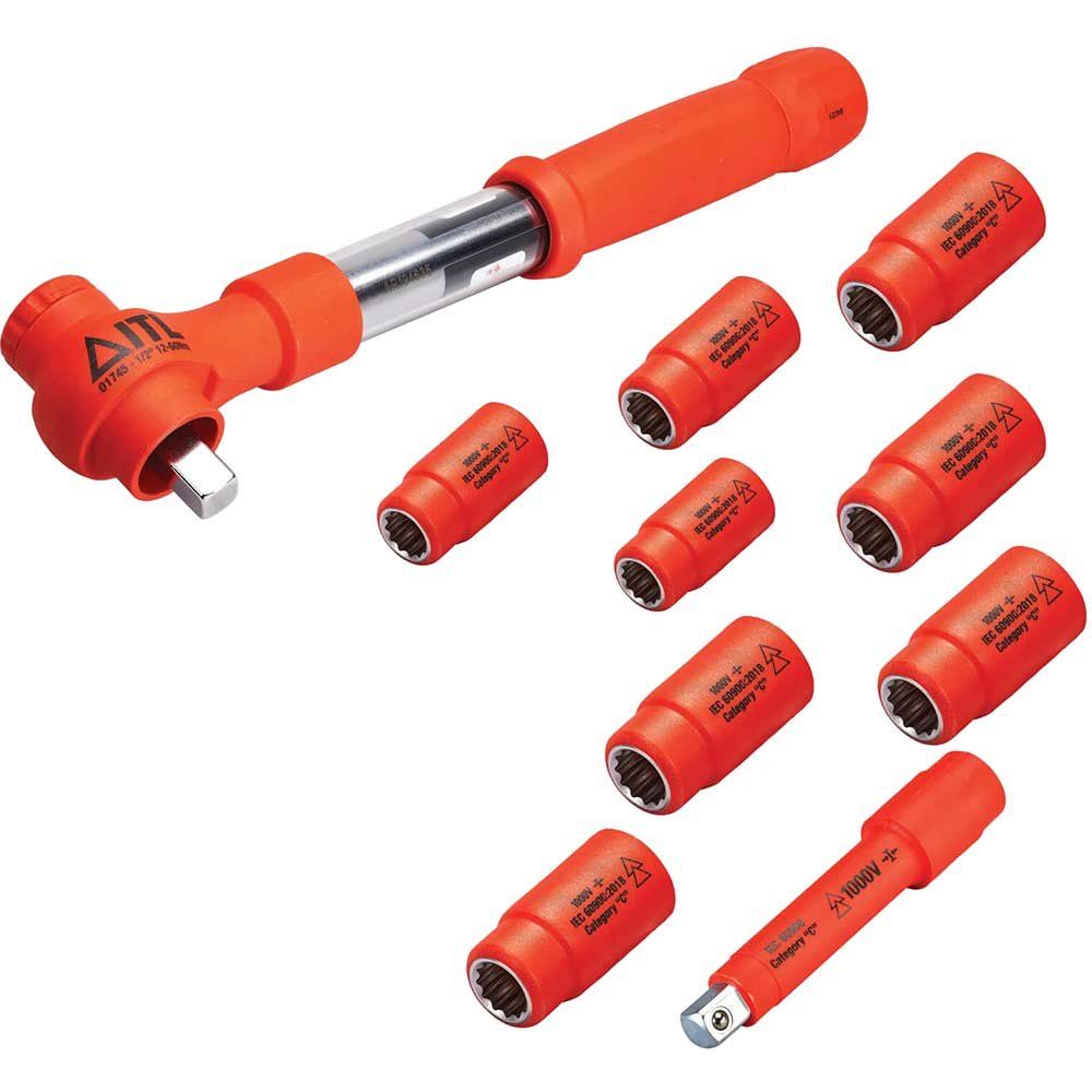 ITL 10 Piece 1/2" Drive Insulated Torque Wrench Kit Imperial 1/2" 12Nm - 60Nm - Image 1