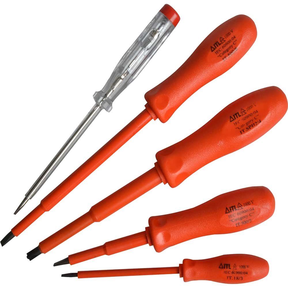 ITL 5 Piece Insulated Screwdriver Set with Circuit Tester - Image 1