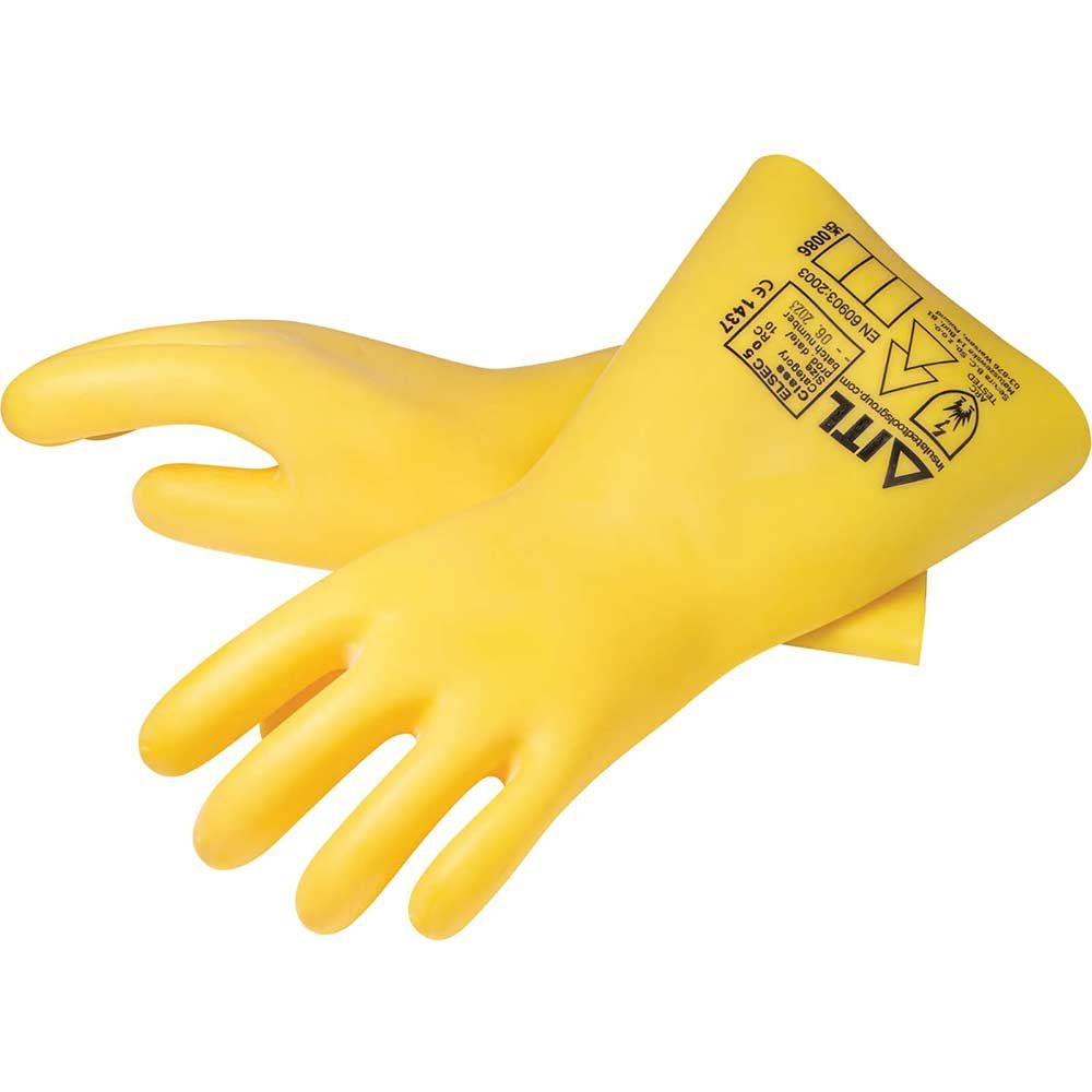 ITL Insulated Class 0 Insulated Rubber Electrical Safety Gauntlets Yellow XL Pack of 1 - Image 1