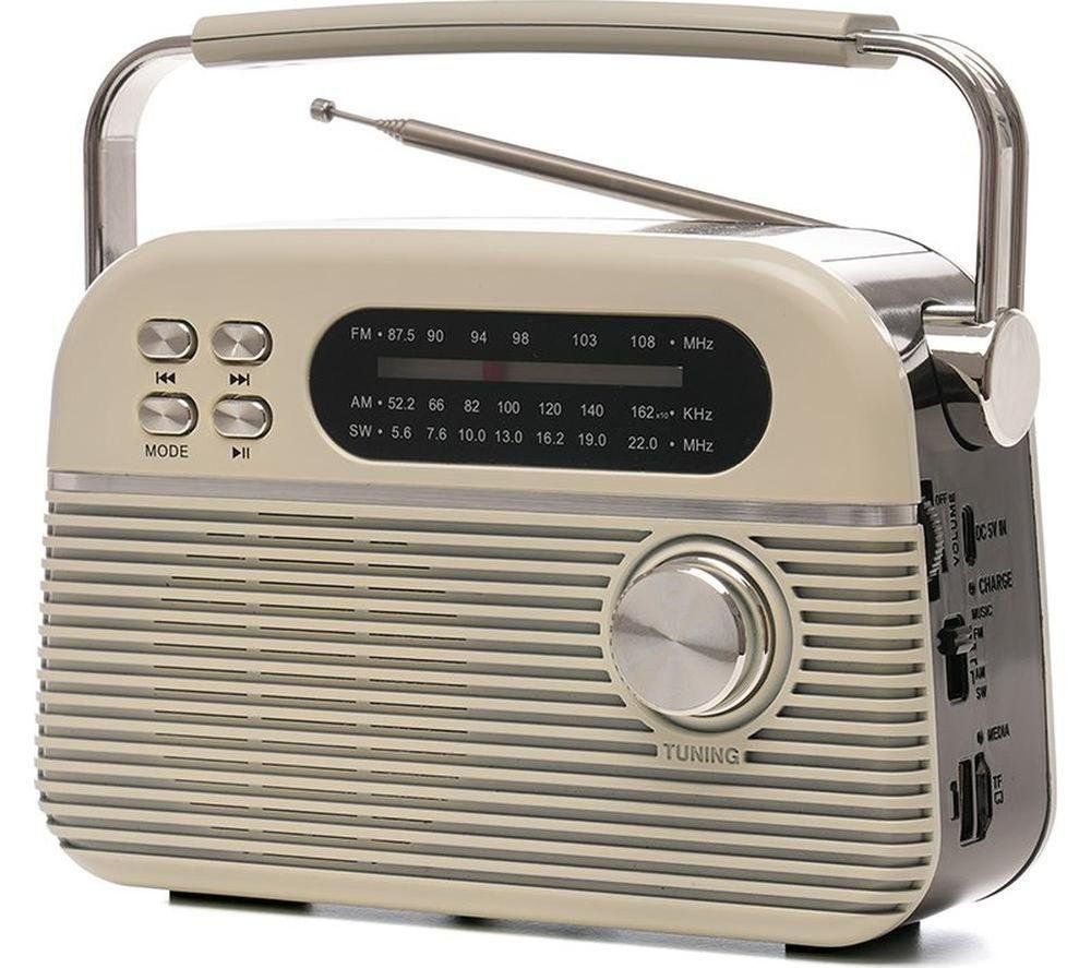 LLOYTRON Bolero Portable FM/AM Bluetooth Radio - Cream, Cream - Image 1