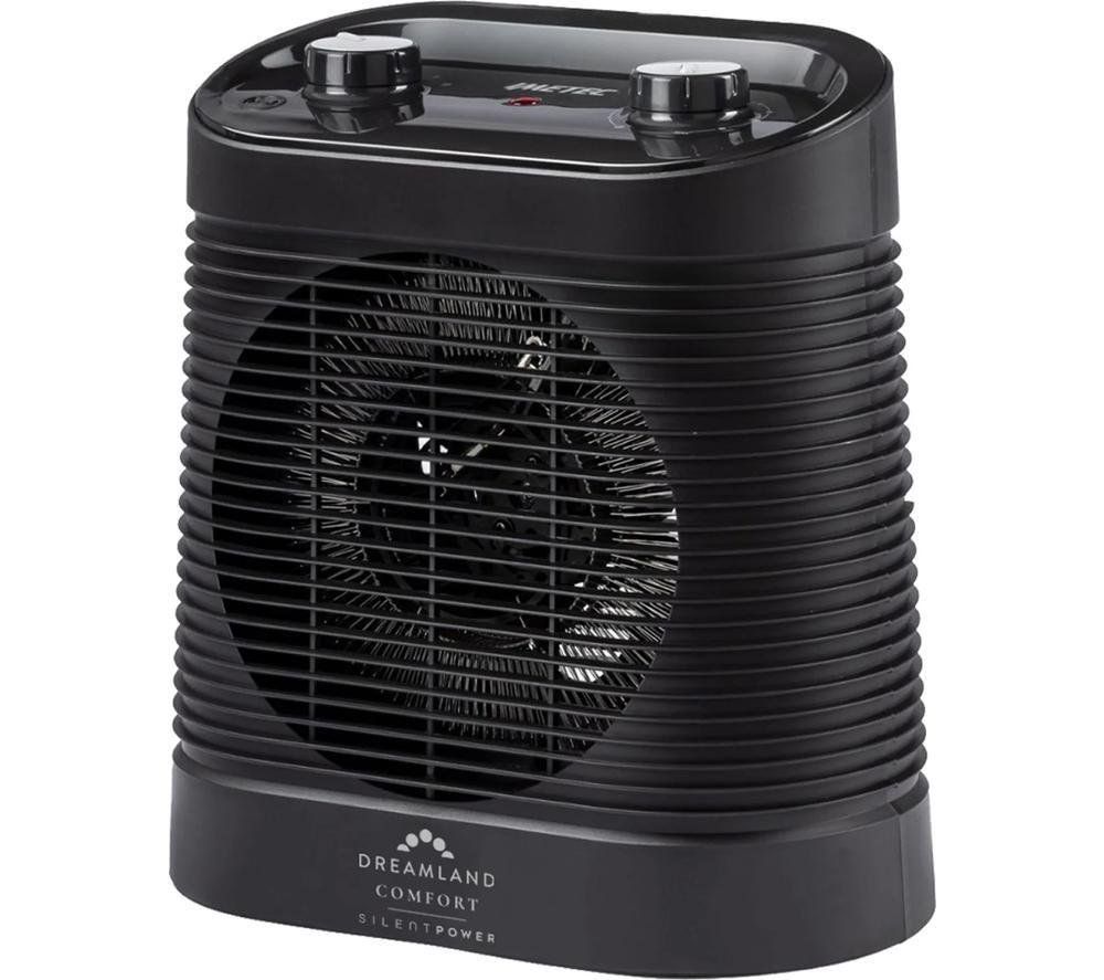 DREAMLAND Silent Power Comfort Portable Hot & Cool Fan Heater - Black, Black - Image 1