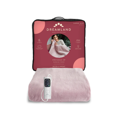 DREAMLAND Snuggle Up Velvet Heated Throw - Pink, 160 x 120 cm