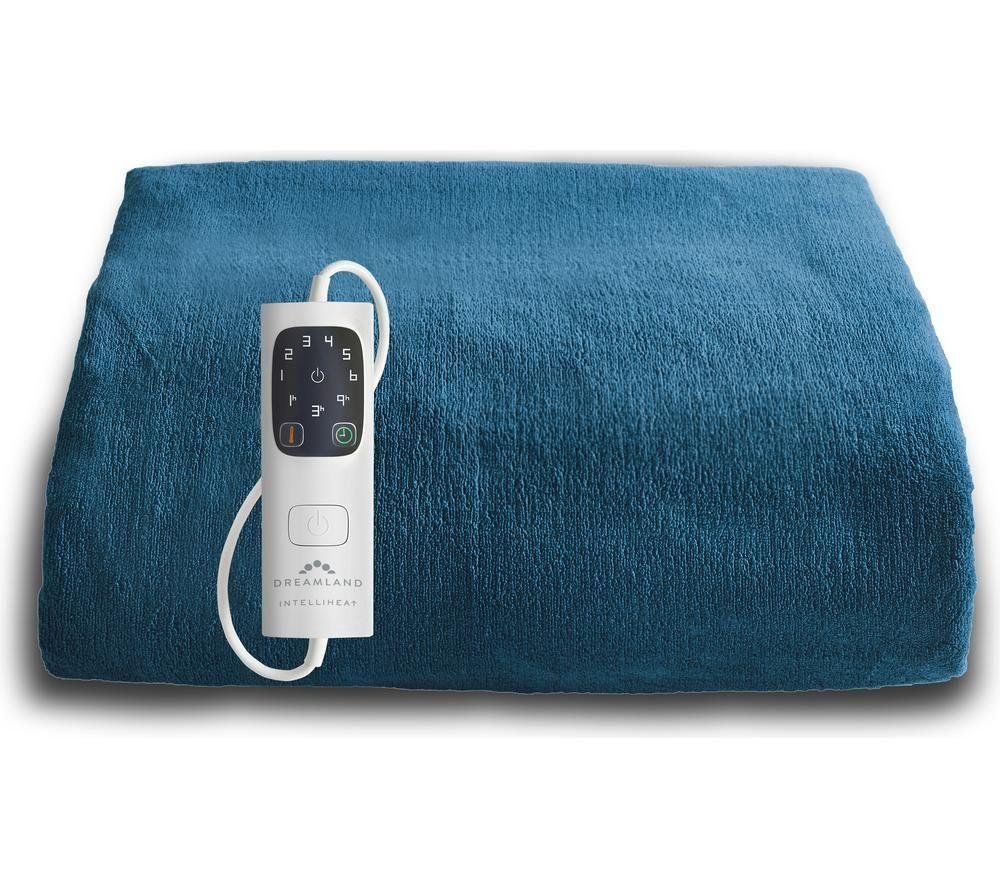 DREAMLAND Snuggle Up Velvet Heated Throw - Teal Blue, 160 x 120 cm - Image 1