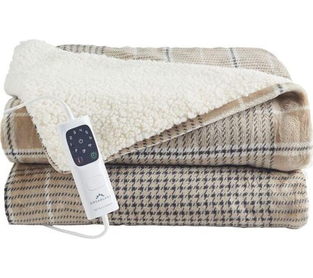DREAMLAND Nap Time Electric Overblanket - Beige Tartan, 180 x 135 cm