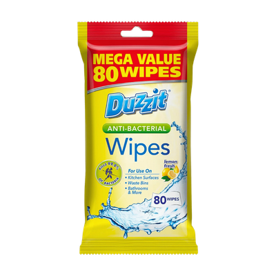Duzzit Antibacterial Lemon Fresh Wipes 80 Pack - Thumbnail 2