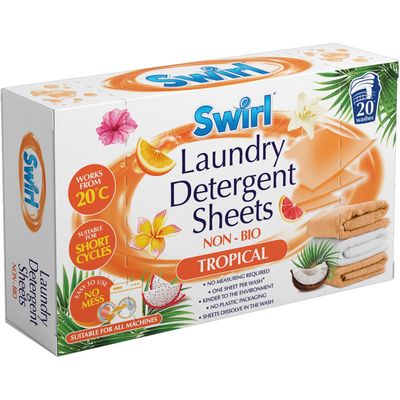 Swirl Laundry Detergent Sheets Non-Bio Tropical 20 Pack - Thumbnail 2
